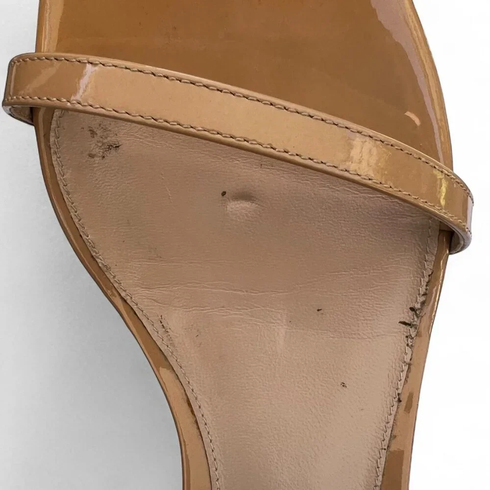 STUART WEITZMAN Nudist 75 Sandals Nude Heel 8.5 w/ Box Dustbag Classic